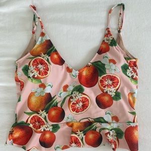 Kortni Jeane Orange Print Bikini Top